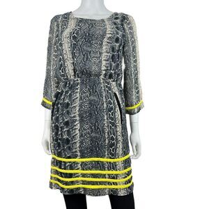 Esley Fully Lined Elastic Waist Sheer Animal Print Dress Size M (S10396)